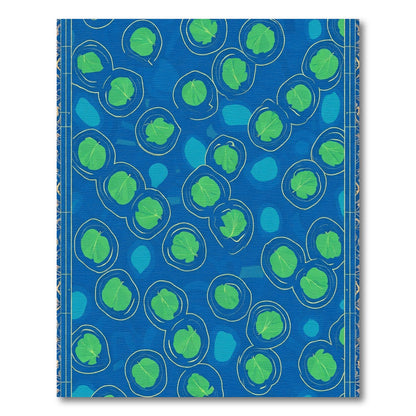 Blue Green Leafy Bubbles Border Rug
