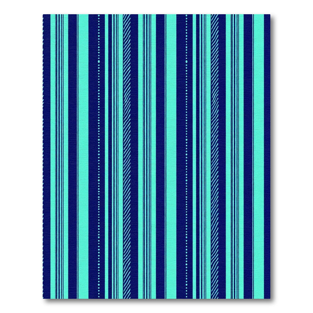 Deep Blue Aqua Stripe Variety Rug