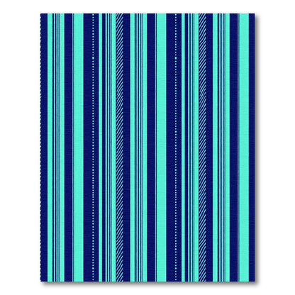 Deep Blue Aqua Stripe Variety Rug