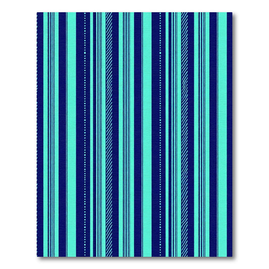 Deep Blue Aqua Stripe Variety Rug
