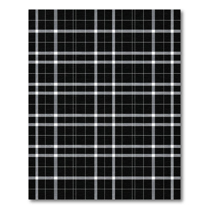 Modern Black Gray Grid Rug