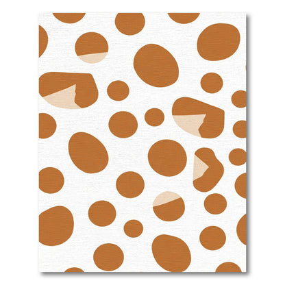 Warm Ochre Scattered Circles Rug
