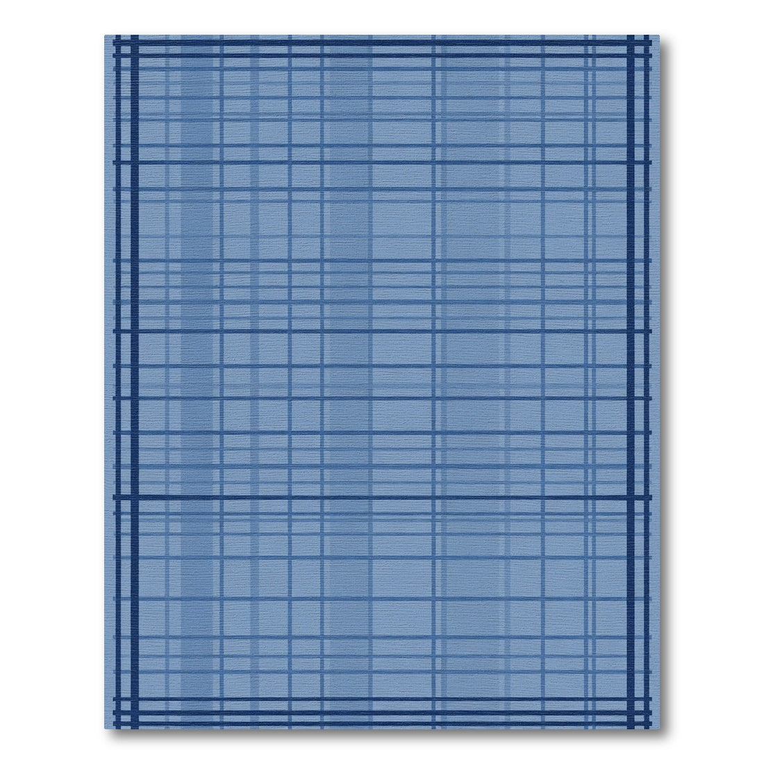 Cool Blue Plaid Lines Rug