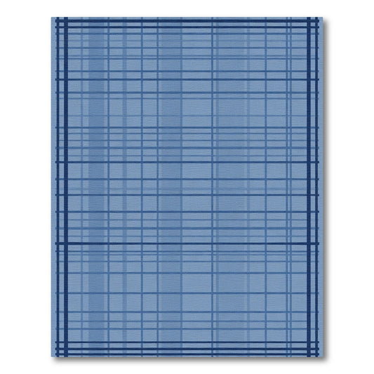 Cool Blue Plaid Lines Rug