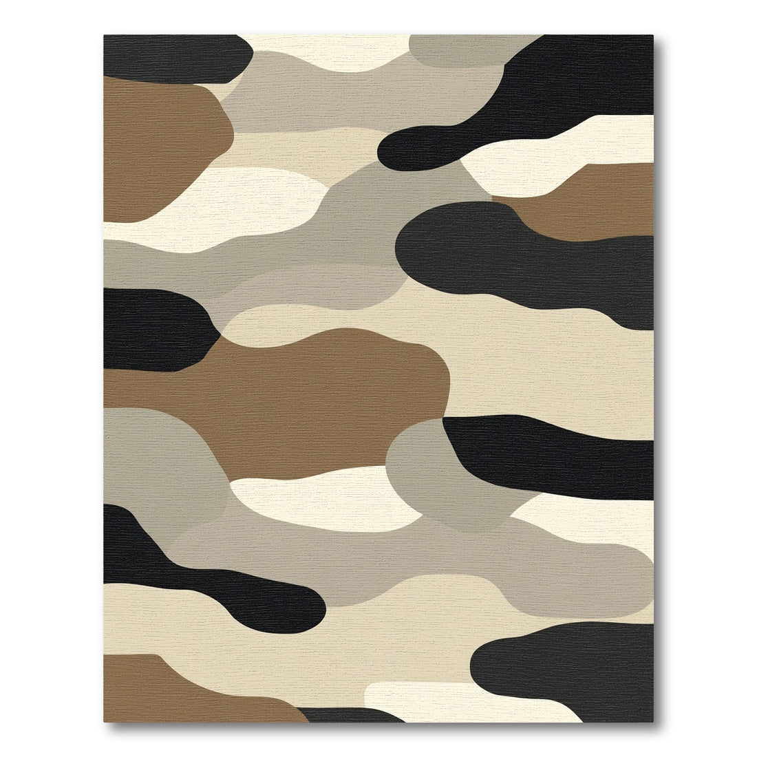 Earthy Abstract Camouflage Wave Rug