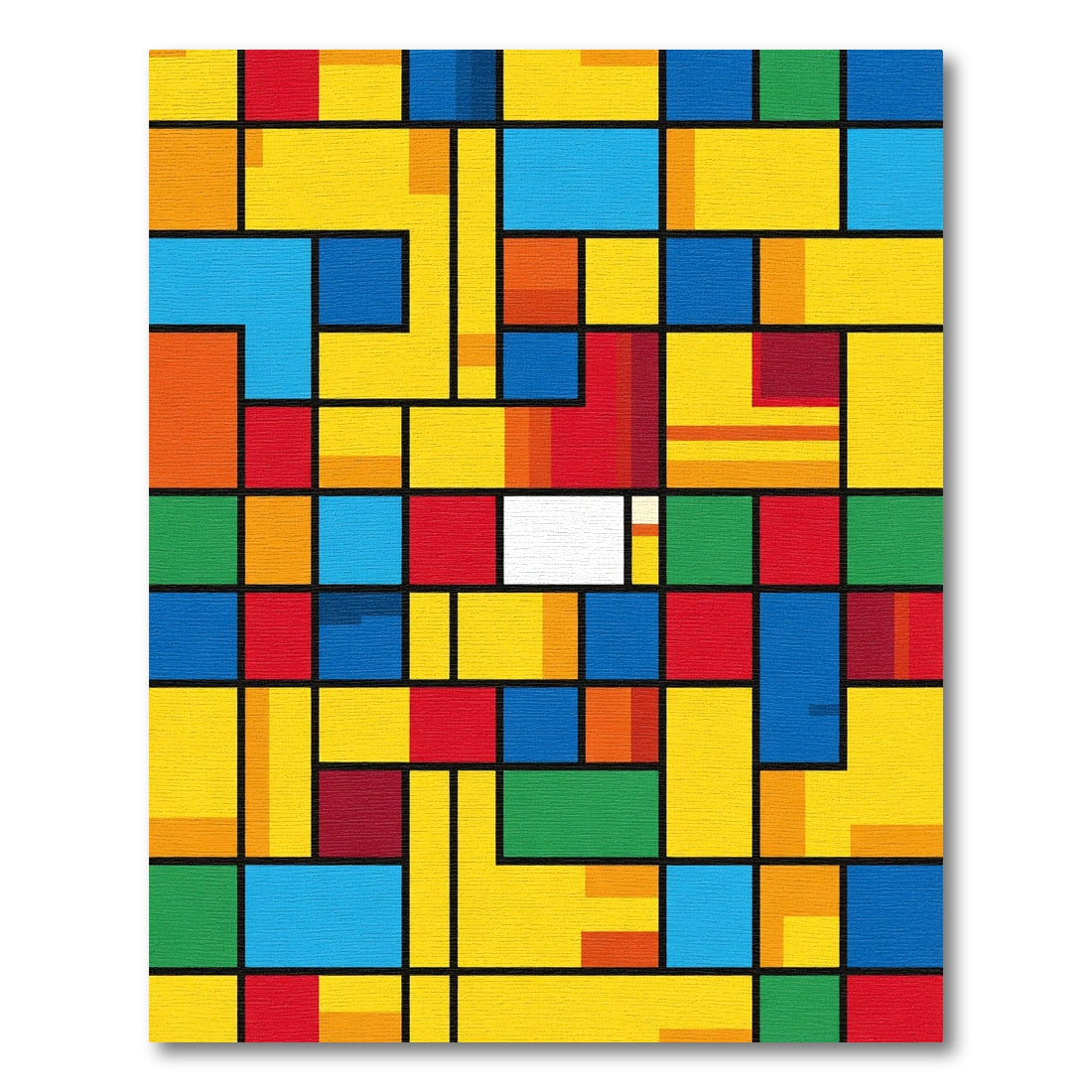 Vibrant Primary Color Geometric Blocks Rug