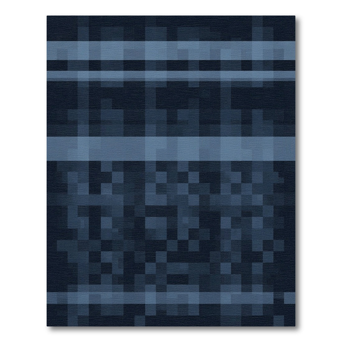 Navy Blue Horizontal Stripe Abstract Rug