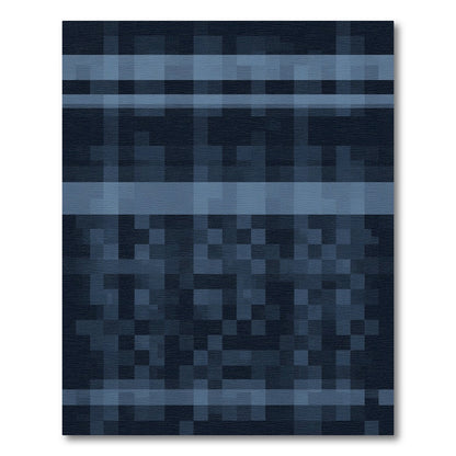 Navy Blue Horizontal Stripe Abstract Rug