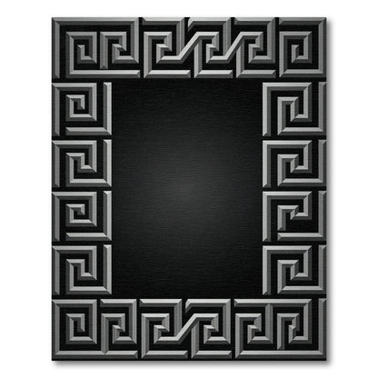 Geometric Gray Maze Frame Rug