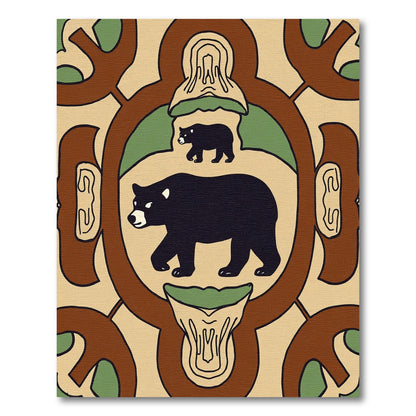 Brown Bear Woodland Medallion Rug