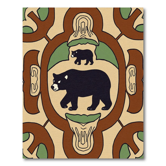 Brown Bear Woodland Medallion Rug