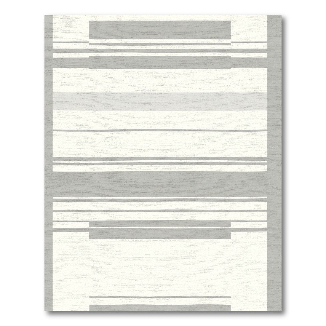 Subtle Gray Striped Geometric Rug