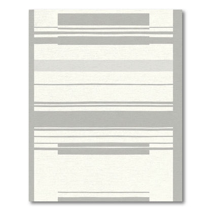 Subtle Gray Striped Geometric Rug