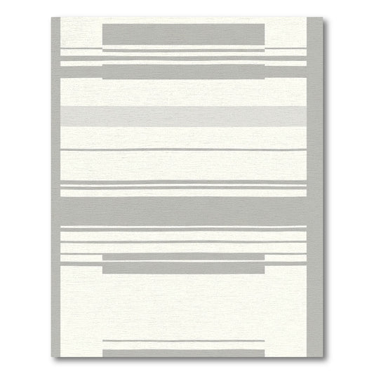 Subtle Gray Striped Geometric Rug