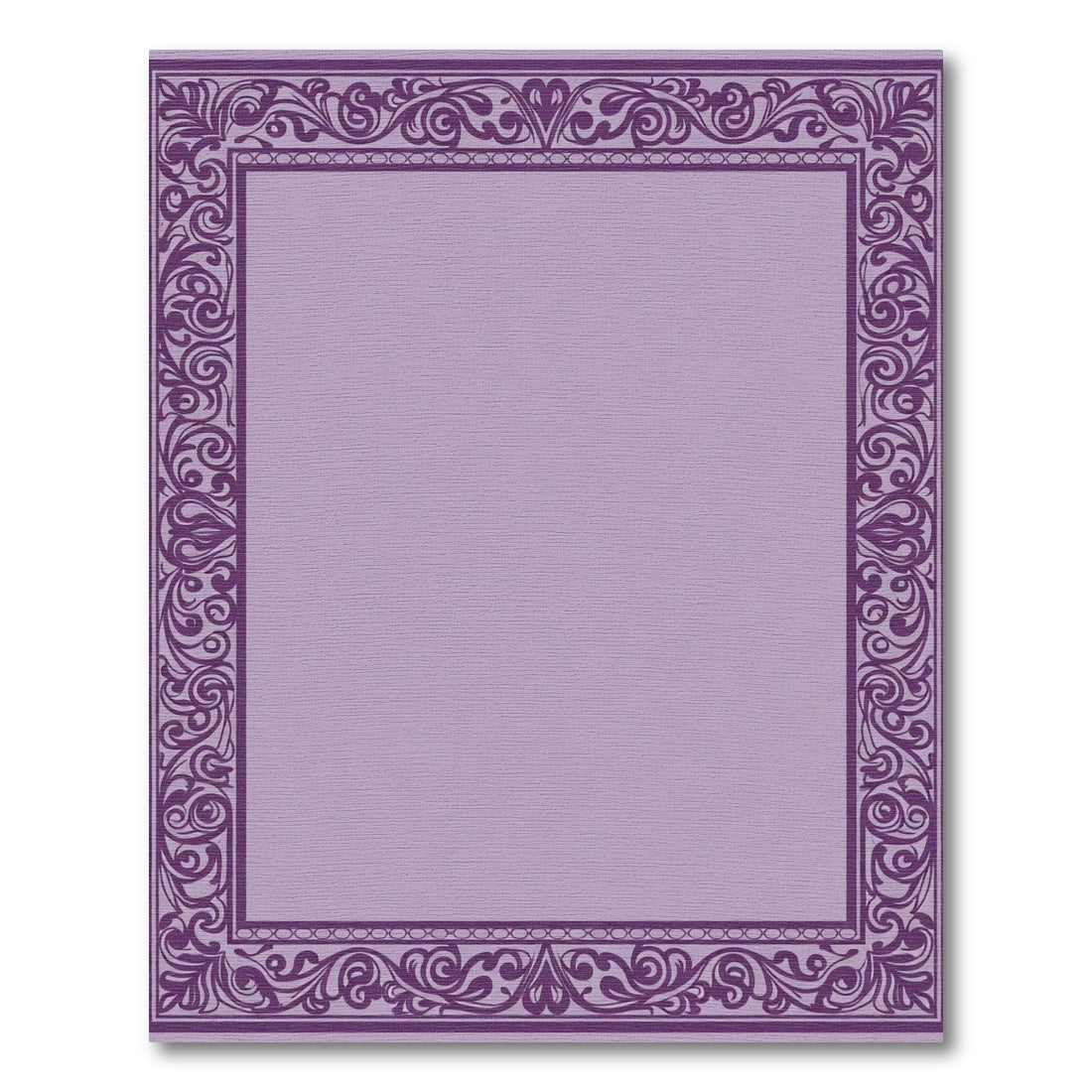 Ornate Purple Scrollwork Border Rug