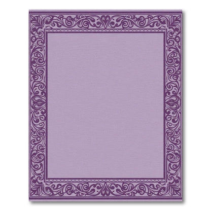 Ornate Purple Scrollwork Border Rug