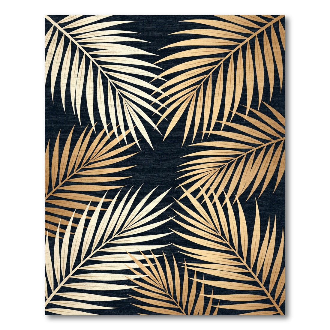 Golden Palm Frond Foliage Rug