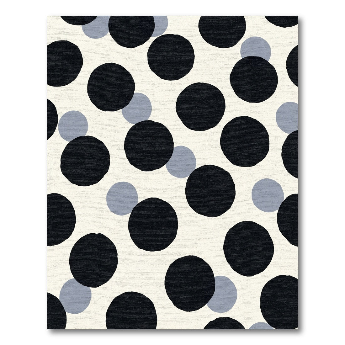 Retro Black And Gray Polka Dots Rug