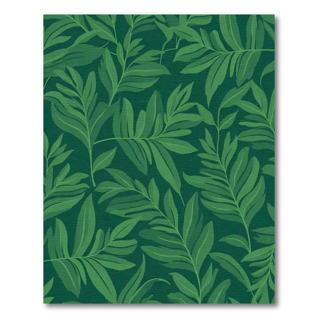 Deep Green Tropical Foliage Rug