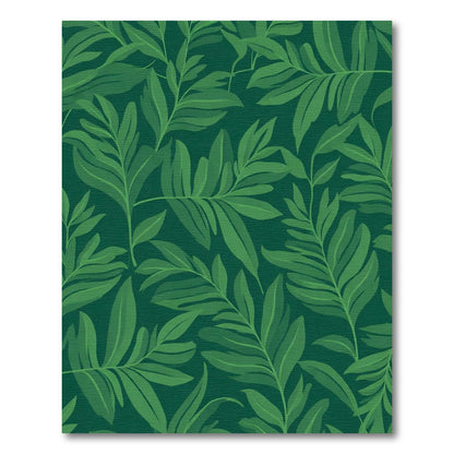 Deep Green Tropical Foliage Rug