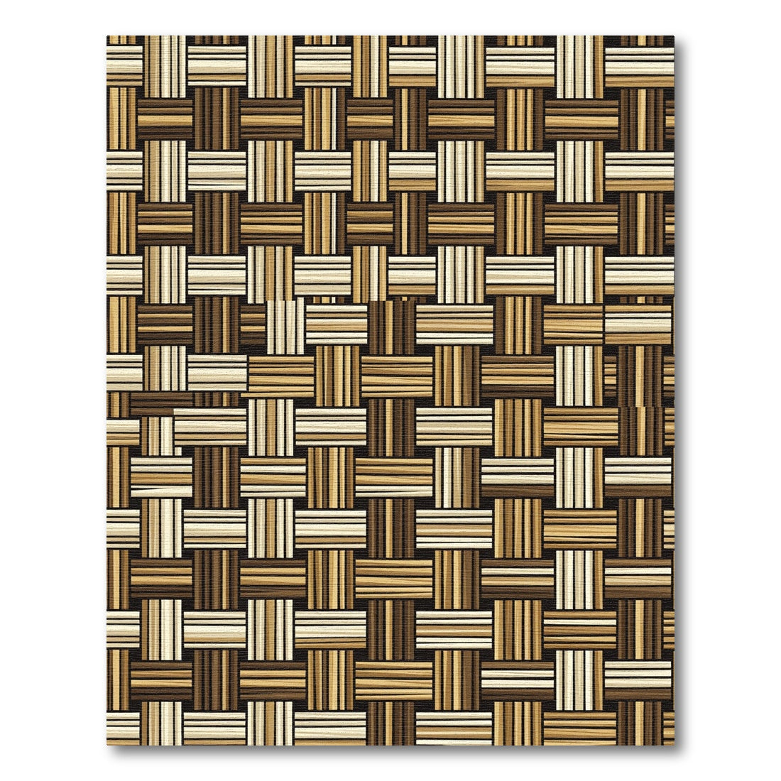 Woven Wood Tone Basket Weave Rug