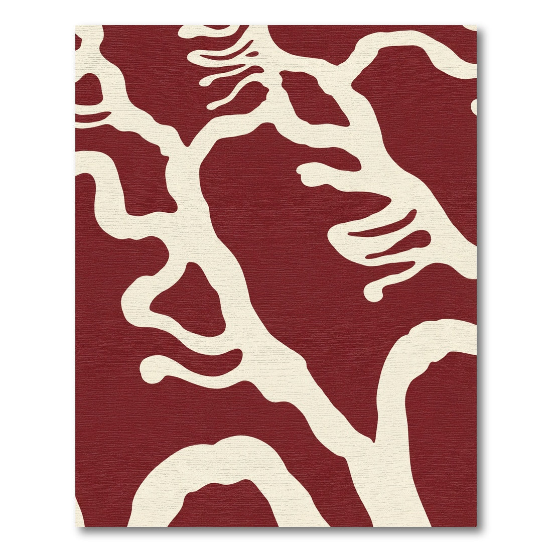 Crimson And Cream Organic Branch Rug
