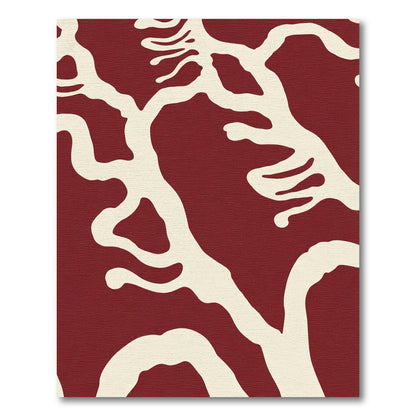 Crimson And Cream Organic Branch Rug