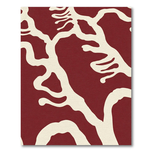 Crimson And Cream Organic Branch Rug