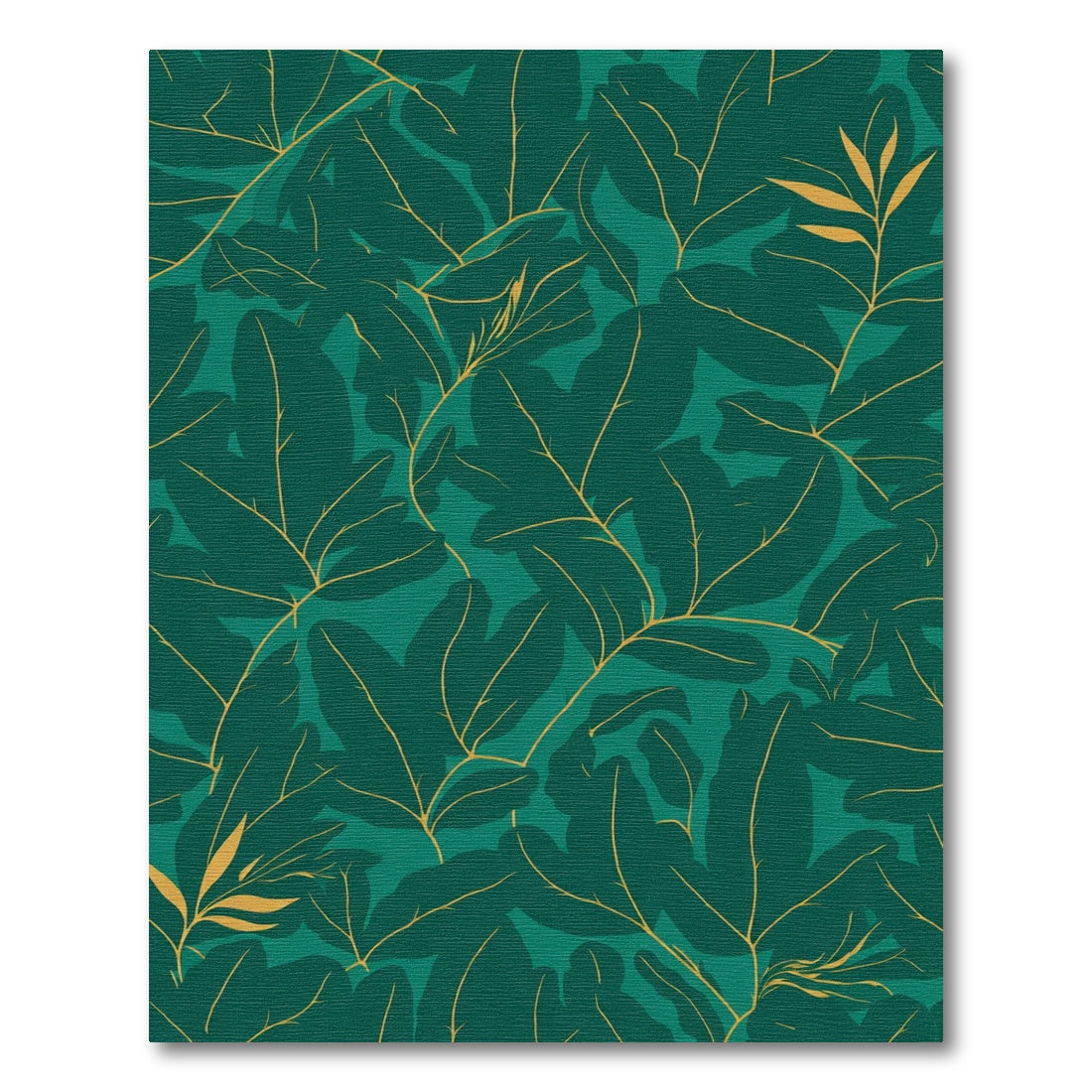Deep Emerald Foliage Gold Vine Rug