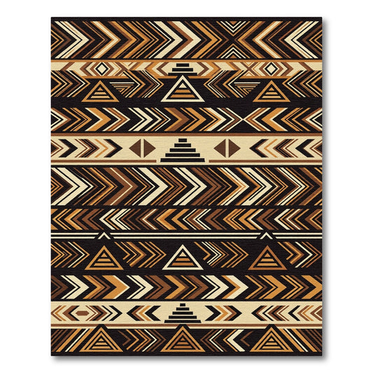 Earthy Tones Geometric Arrow Band Rug