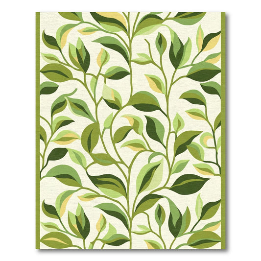 Verdant Leafy Vine Branches Rug