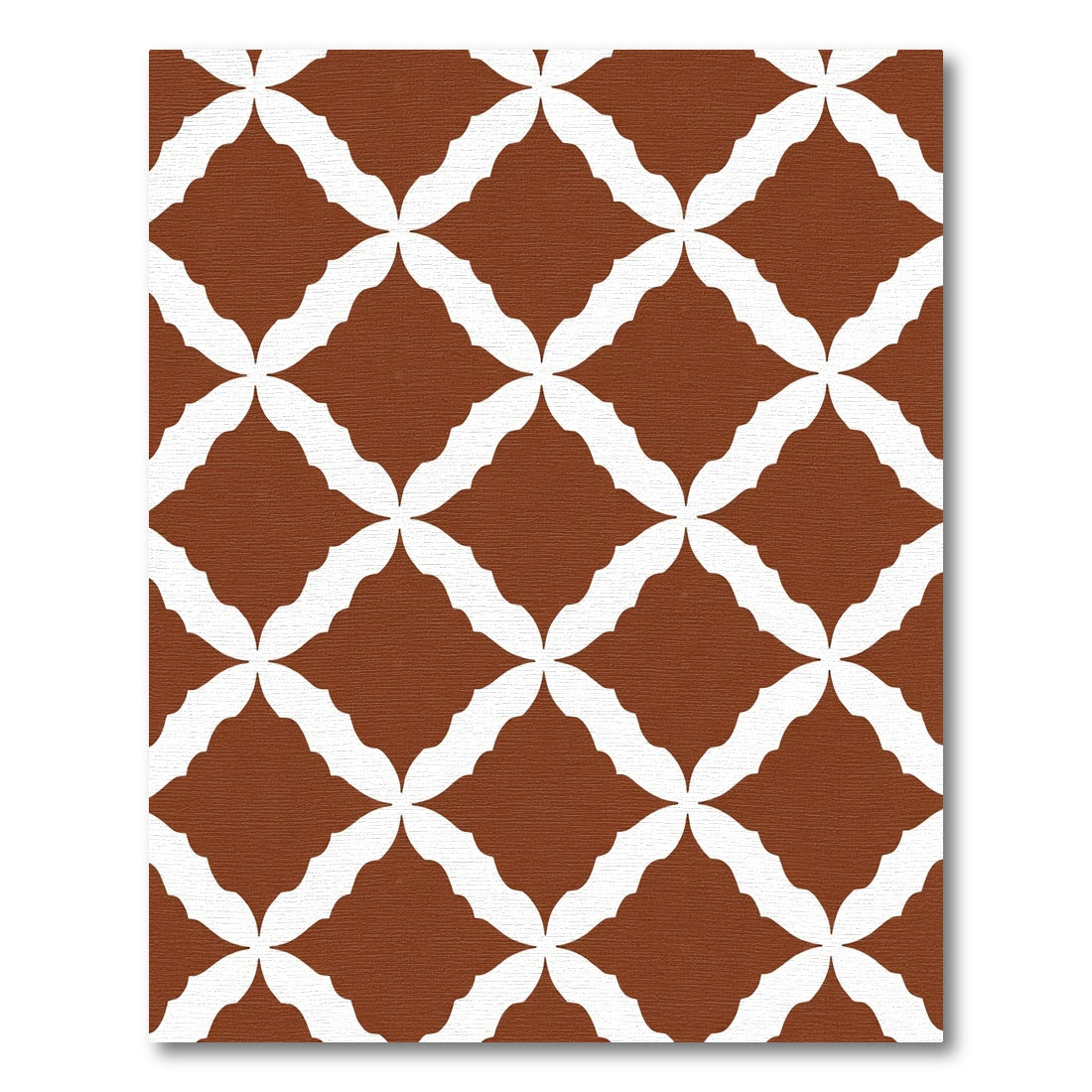 Terracotta White Interlocking Lattice Rug