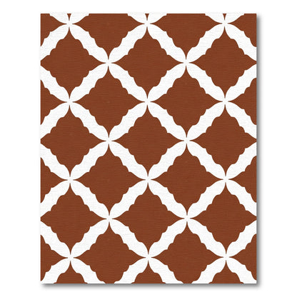 Terracotta White Interlocking Lattice Rug
