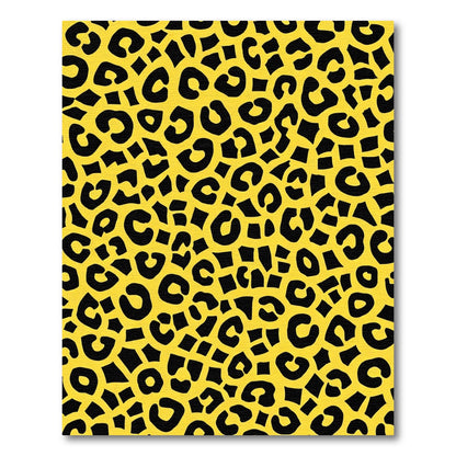 Sunny Yellow Black Leopard Spots Rug