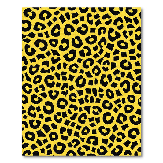 Sunny Yellow Black Leopard Spots Rug