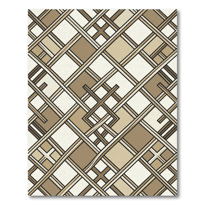 Caramel Beige Interwoven Lattice Rug