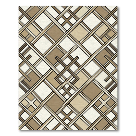 Caramel Beige Interwoven Lattice Rug