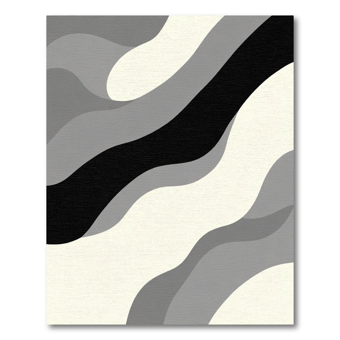 Monochromatic Wavy Stripe Abstract Rug