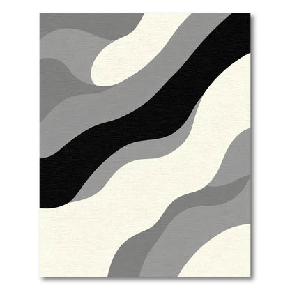Monochromatic Wavy Stripe Abstract Rug