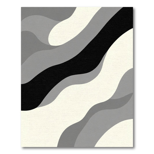 Monochromatic Wavy Stripe Abstract Rug