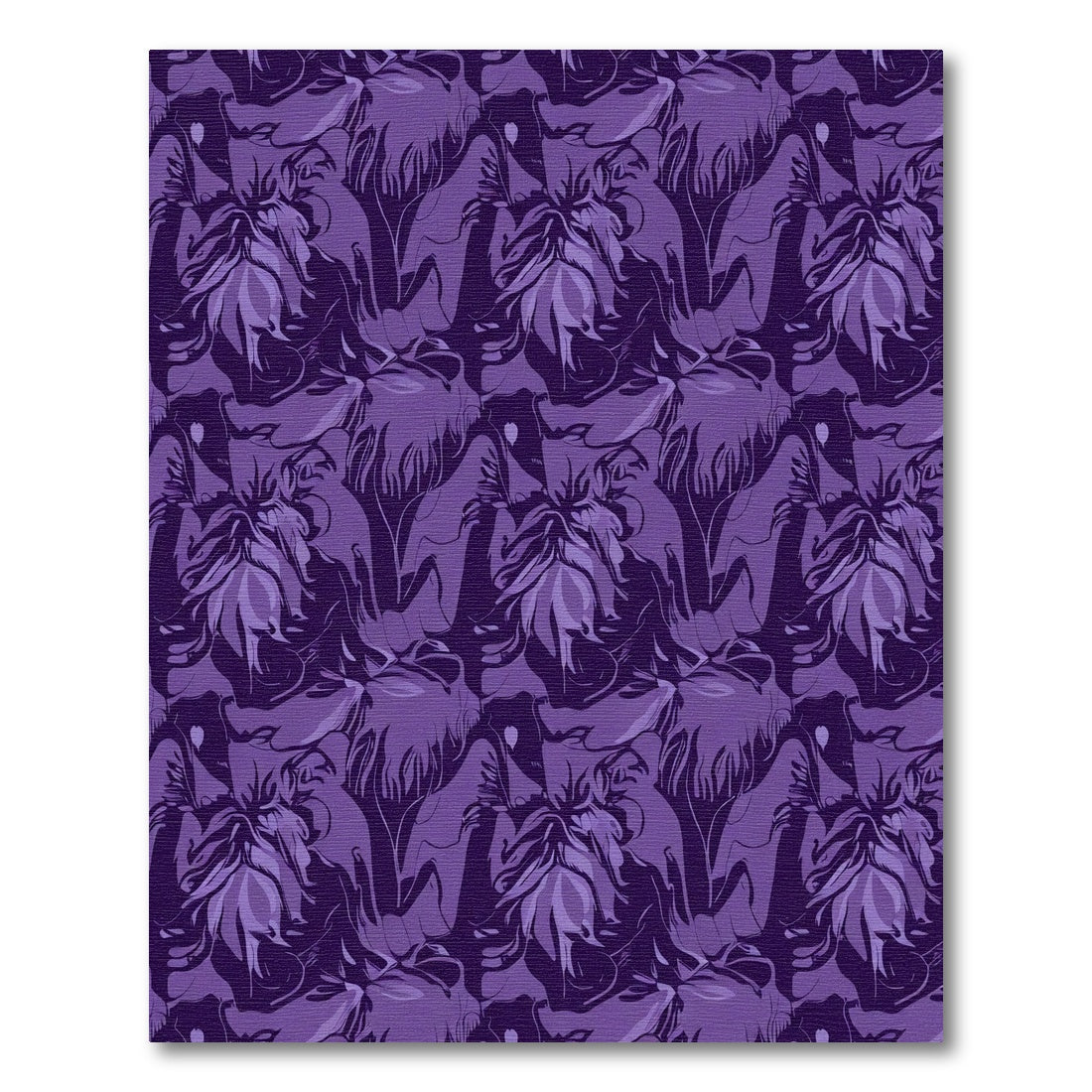 Deep Purple Abstract Floral Harmony Rug