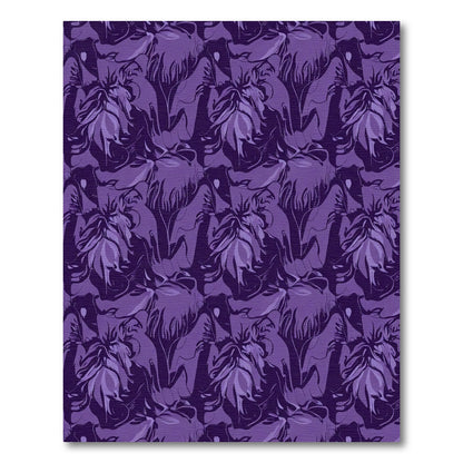 Deep Purple Abstract Floral Harmony Rug