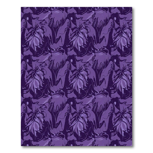 Deep Purple Abstract Floral Harmony Rug