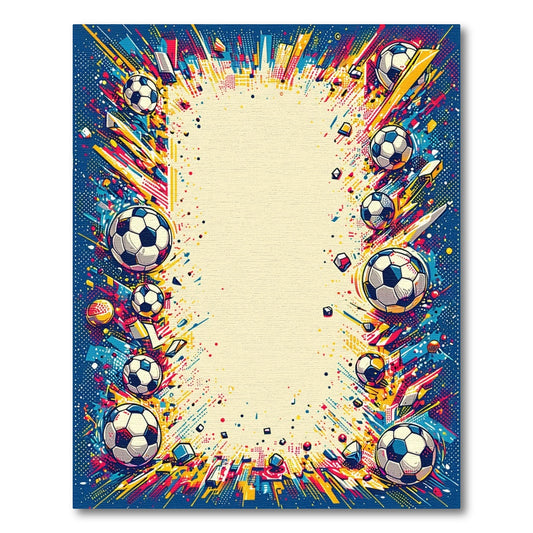 Vibrant Explosive Soccer Balls Rug