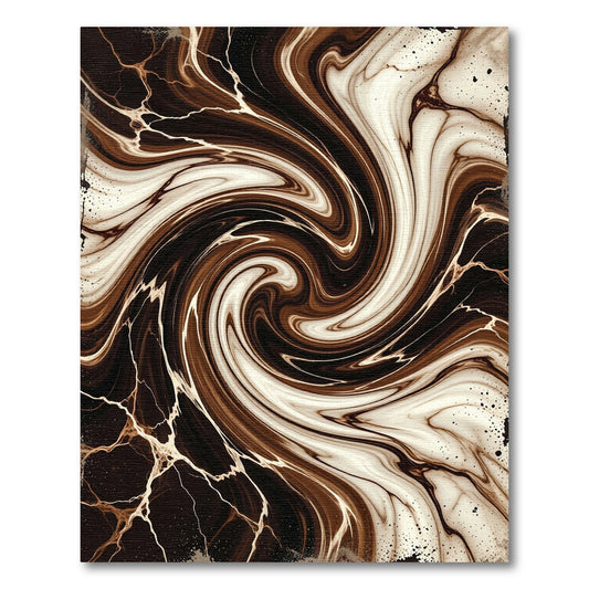 Dark Chocolate Swirl Marbled Abstraction Rug