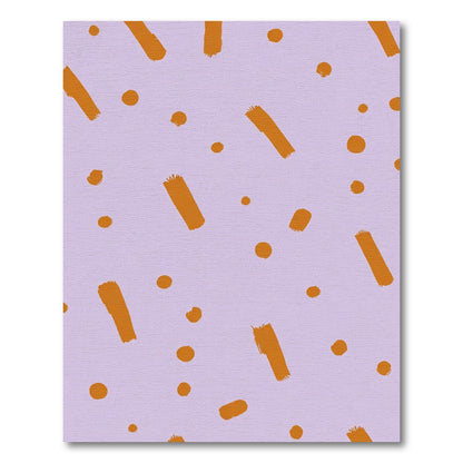 Orange Brushstroke Dots Abstract Rug