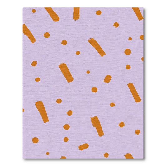 Orange Brushstroke Dots Abstract Rug