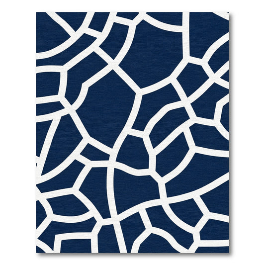 Deep Blue and White Organic Web Rug