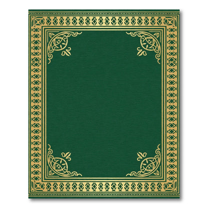 Emerald Green Gold Ornate Border Rug