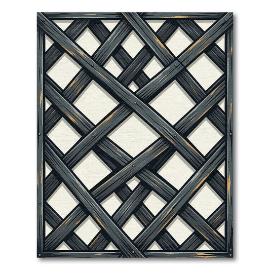 Dark Gray Woven Lattice Texture Rug